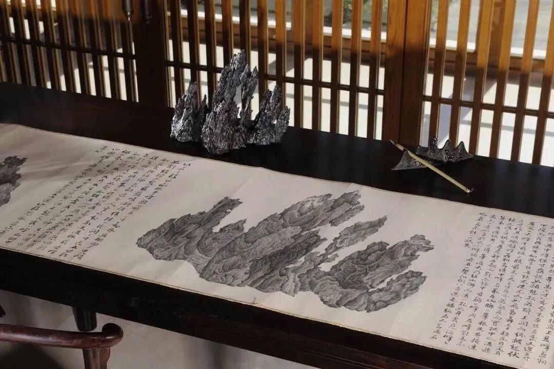 古美術 扁額 中国・明時代 戴進書 「人物図」 絹本 掛屏 額縁 逸品