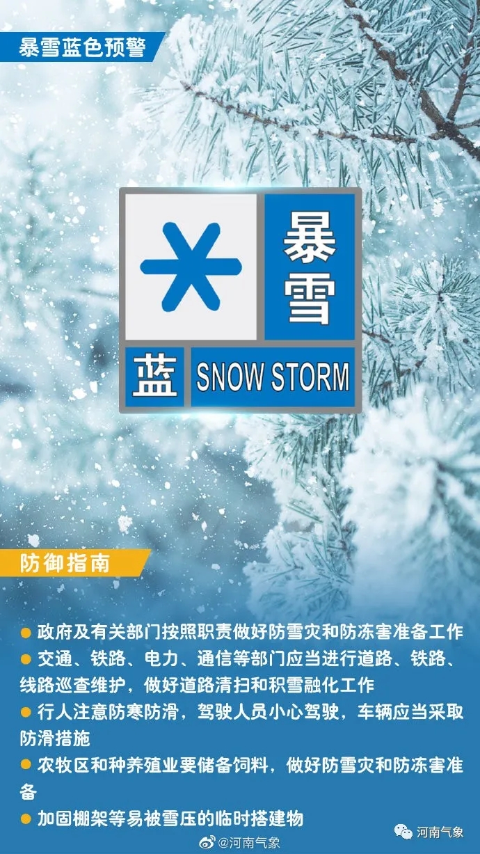 河南發(fā)布道路結(jié)冰暴雪雙預(yù)警 今夜到明天有大范圍降雪