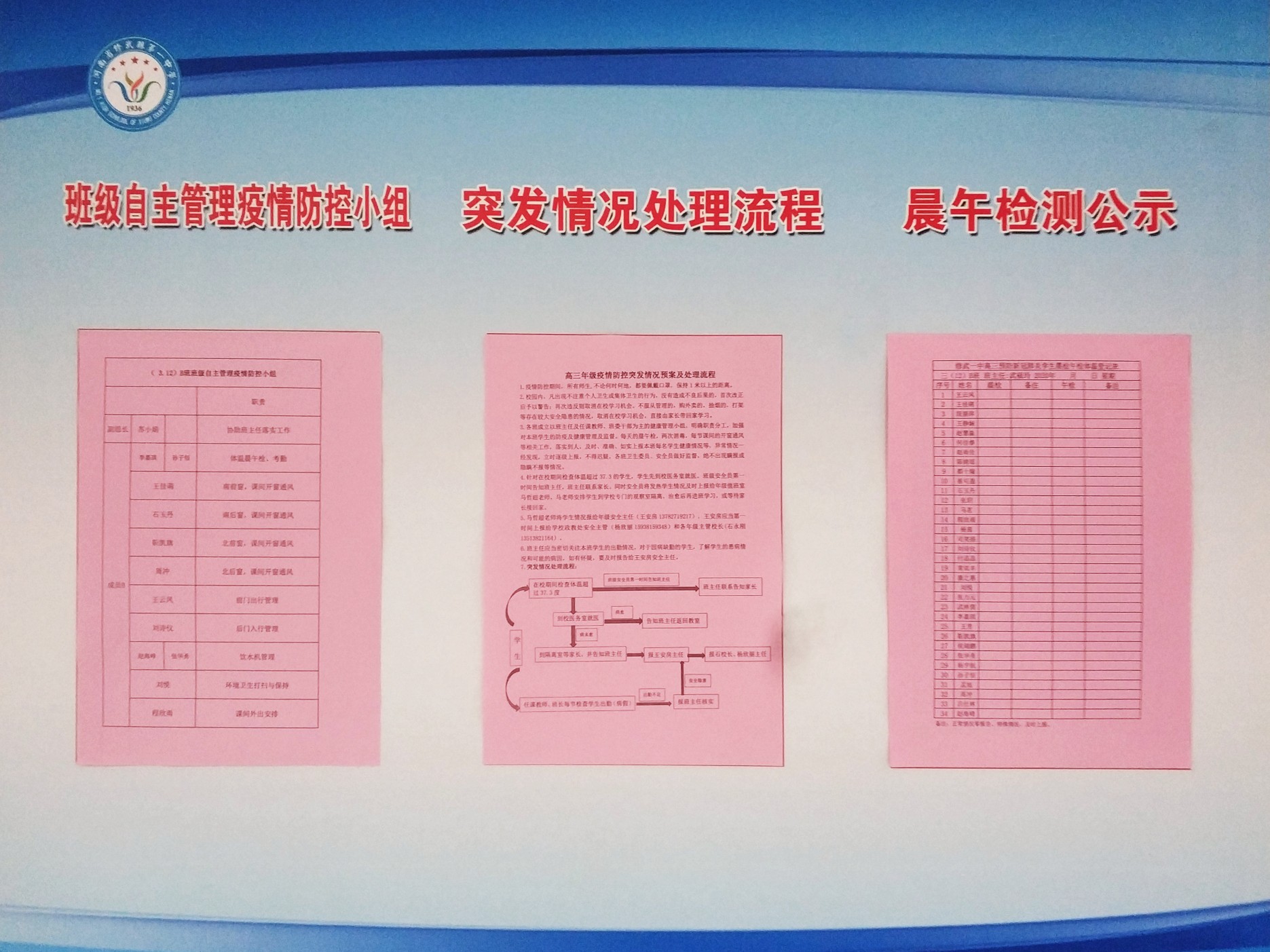 [疫情]组图 | 高三开学在即，看修武一中织就“疫情防护网”