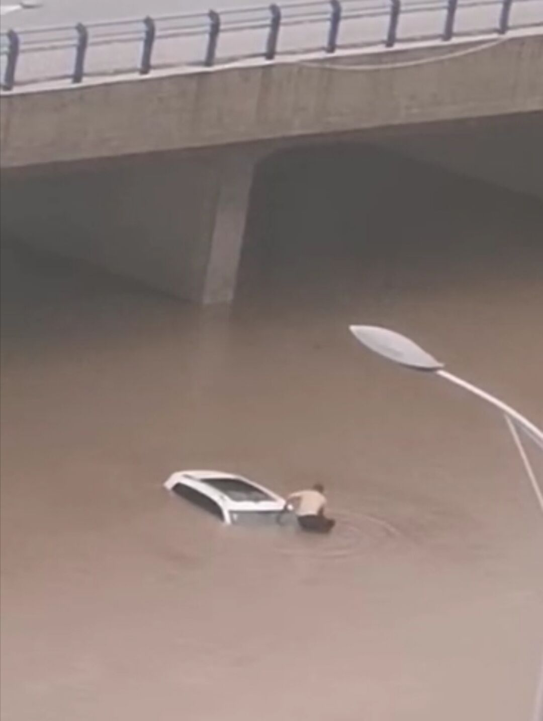 游泳|积水中游泳查看被困车辆 周口“光背民警”走红网络