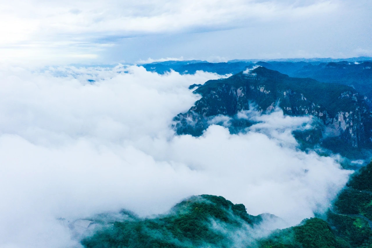 组图上帝视角看云台山云海够仙儿