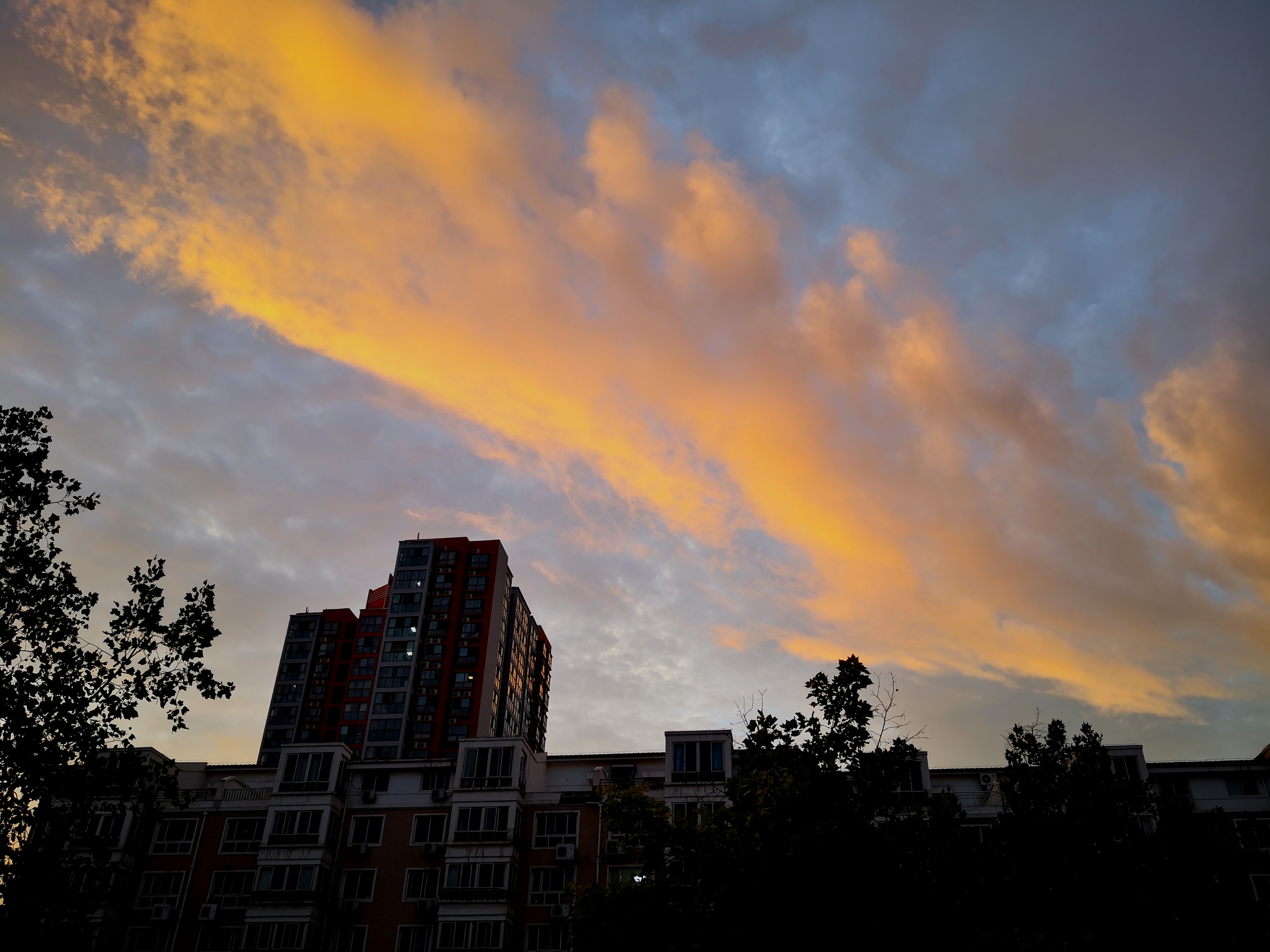 火烧云|火烧云再现郑州你看到了吗？ 阵雨、雷阵雨这两天依然“在线”