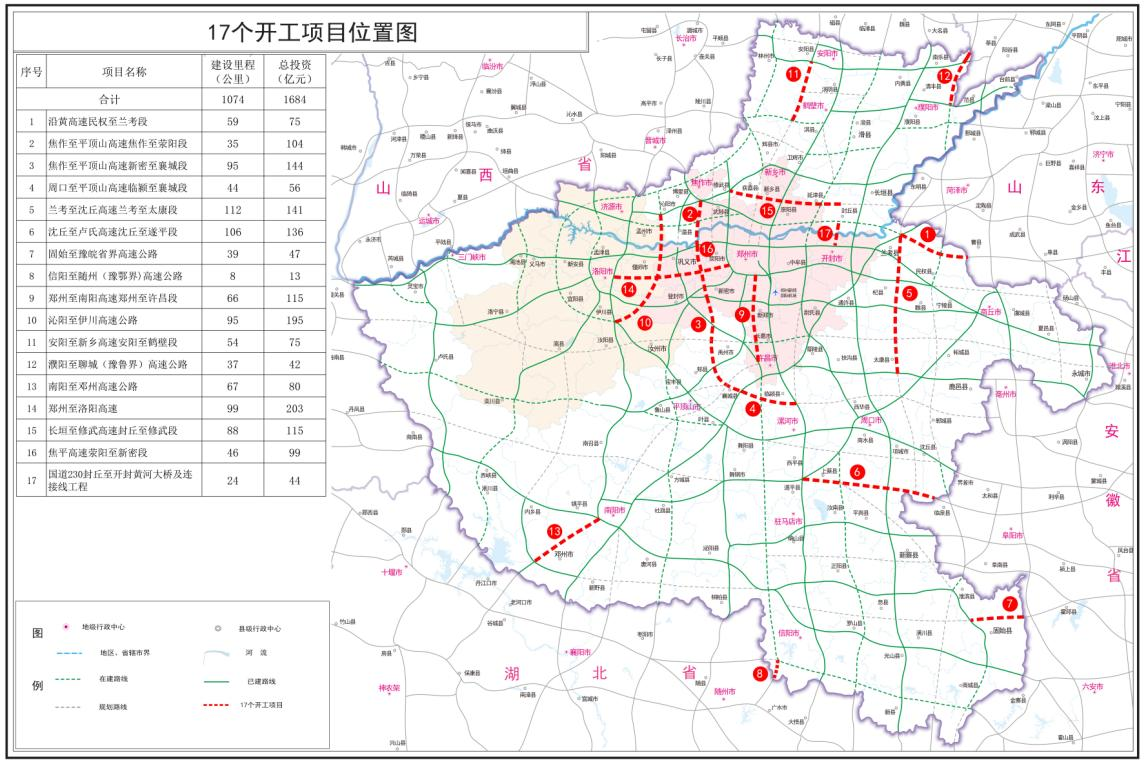 河南17個(gè)交通重點(diǎn)項(xiàng)目12月24日集中開(kāi)工