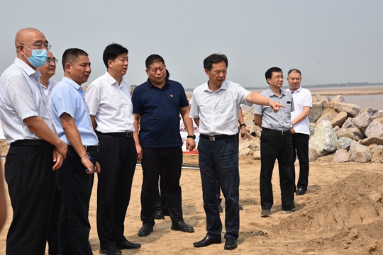 郑州市副市长李喜安调研黄河韦滩段应急抢护工程