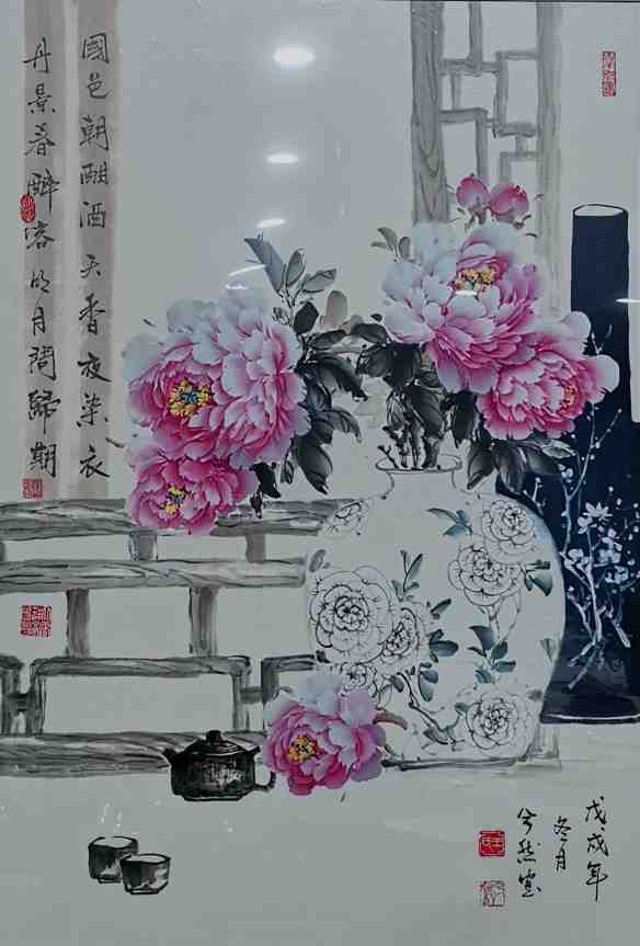 牡丹虽富贵,桃李更芳芬—— 王兮然"小写意"牡丹画的教育传承之路