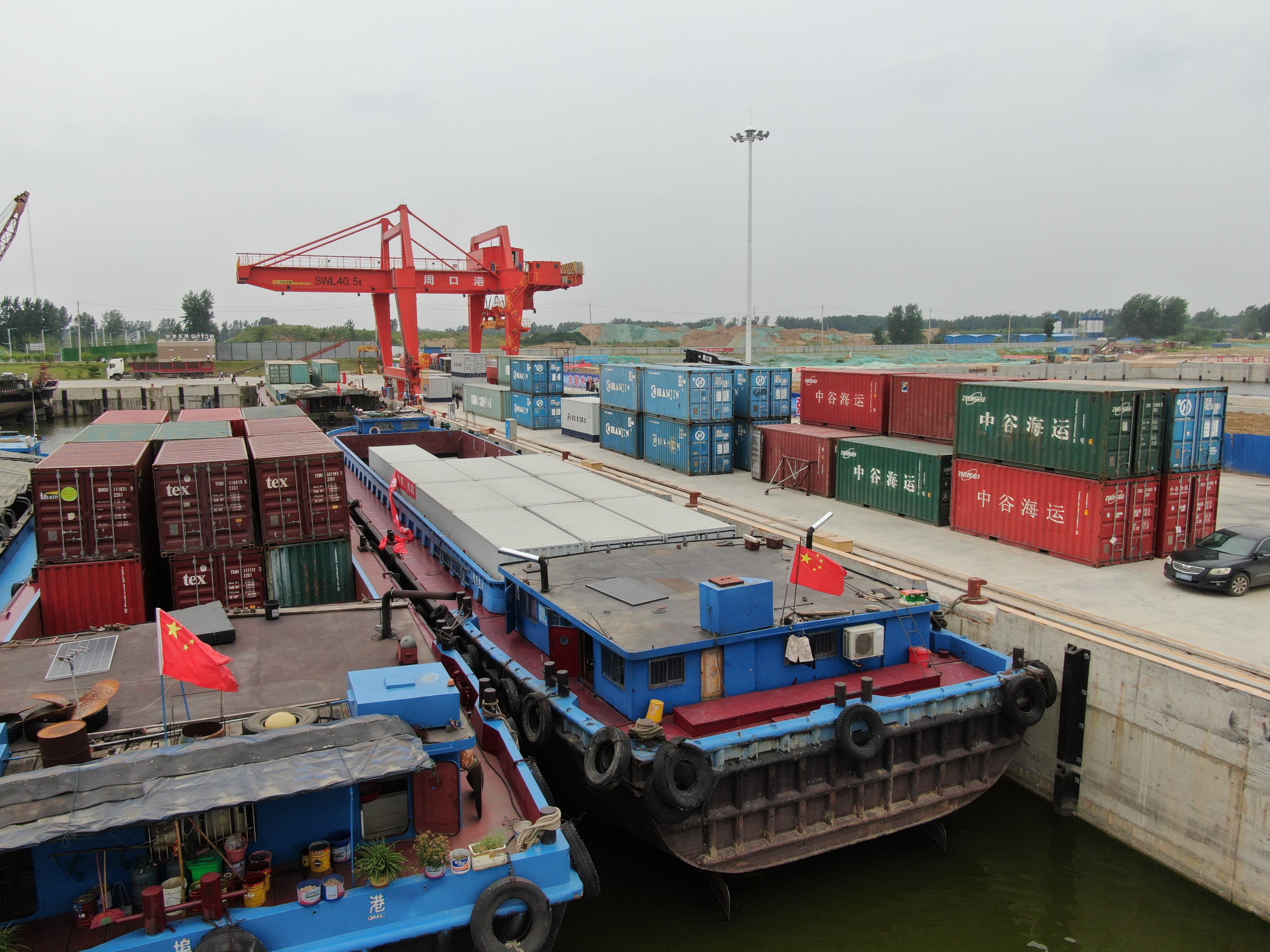 豫货出海再添新通道周口港开启至太仓港精品集装箱航线